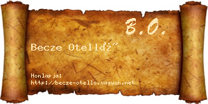 Becze Otelló névjegykártya